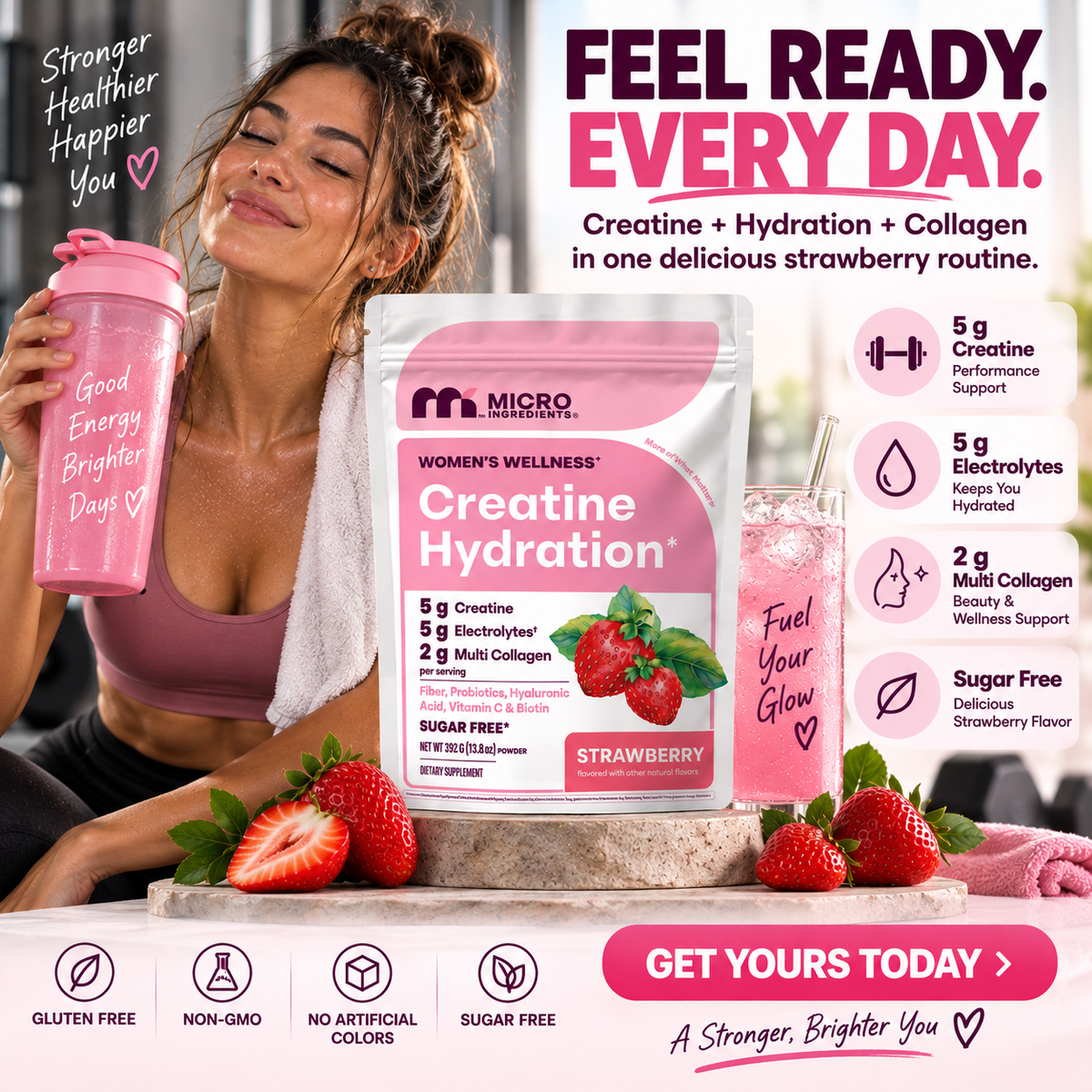 Micro Ingredients Women's Wellness Creatine Hydration: The Ultimate 8-in-1 Formula
