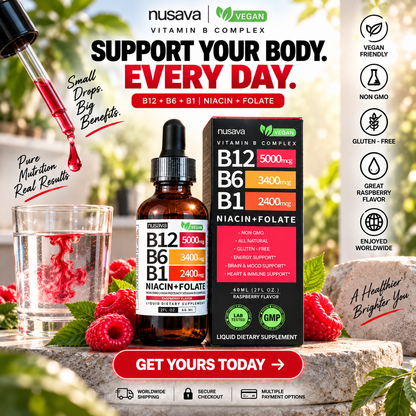 Energy & Focus Focus: Nusava Liquid B Complex (B12, B6, B1): Maximum Energy & Mental Clarity