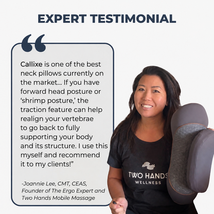 Almohada térmica de tracción para cuello Thera Pillow™ de CARAMELA BEAUTY USA, con diseño ergonómico y tecnología de masaje.