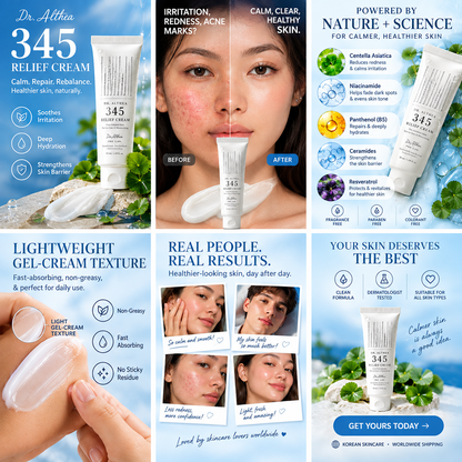 Dr. Althea 345 Relief Cream 50ml – Korean Moisturizer for Skin Barrier & Redness Care