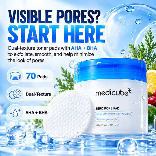 Medicube Zero Pore Pad 70 – AHA BHA Exfoliating Toner Pads for Pores & Oily Skin