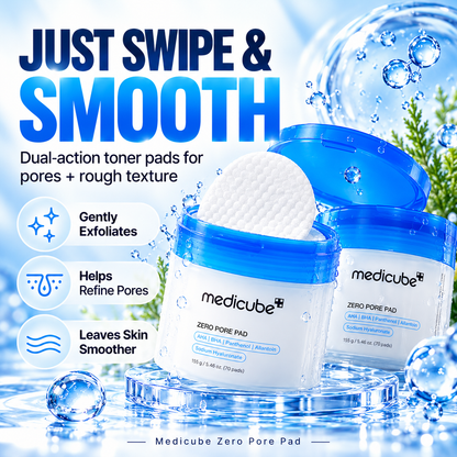 Medicube Zero Pore Pad 70 – AHA BHA Exfoliating Toner Pads for Pores & Oily Skin