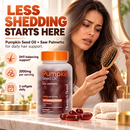 Bloom & Bond Aceite de Calabaza 2000 mg + Saw Palmetto 200 mg | 60 Cápsulas