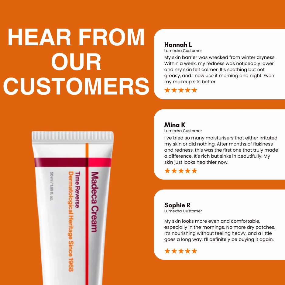 Crema facial Madeca Korean de CARAMELA BEAUTY USA, anti-envejecimiento, reafirmante y renovadora de barrera cutánea.