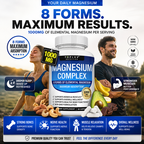 🔥 Toplux Magnesium Complex 8-in-1™ | Advanced Sleep, Muscle & Wellness Support