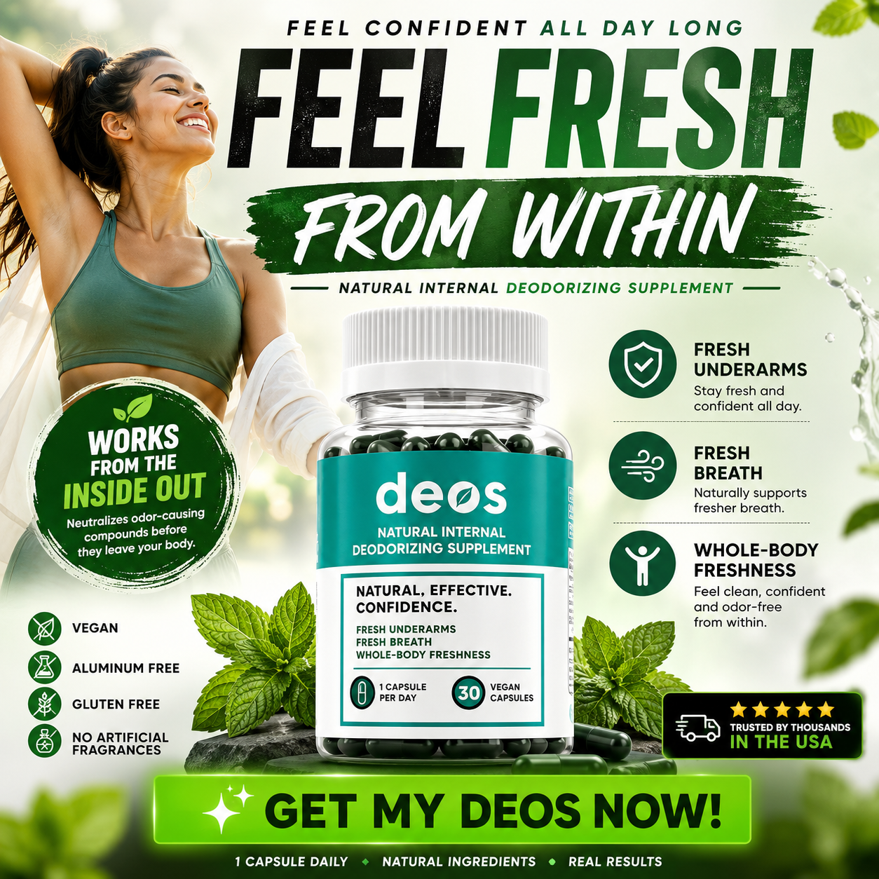DEOS™ Internal Deodorizing Supplement | Feel Fresh From Within