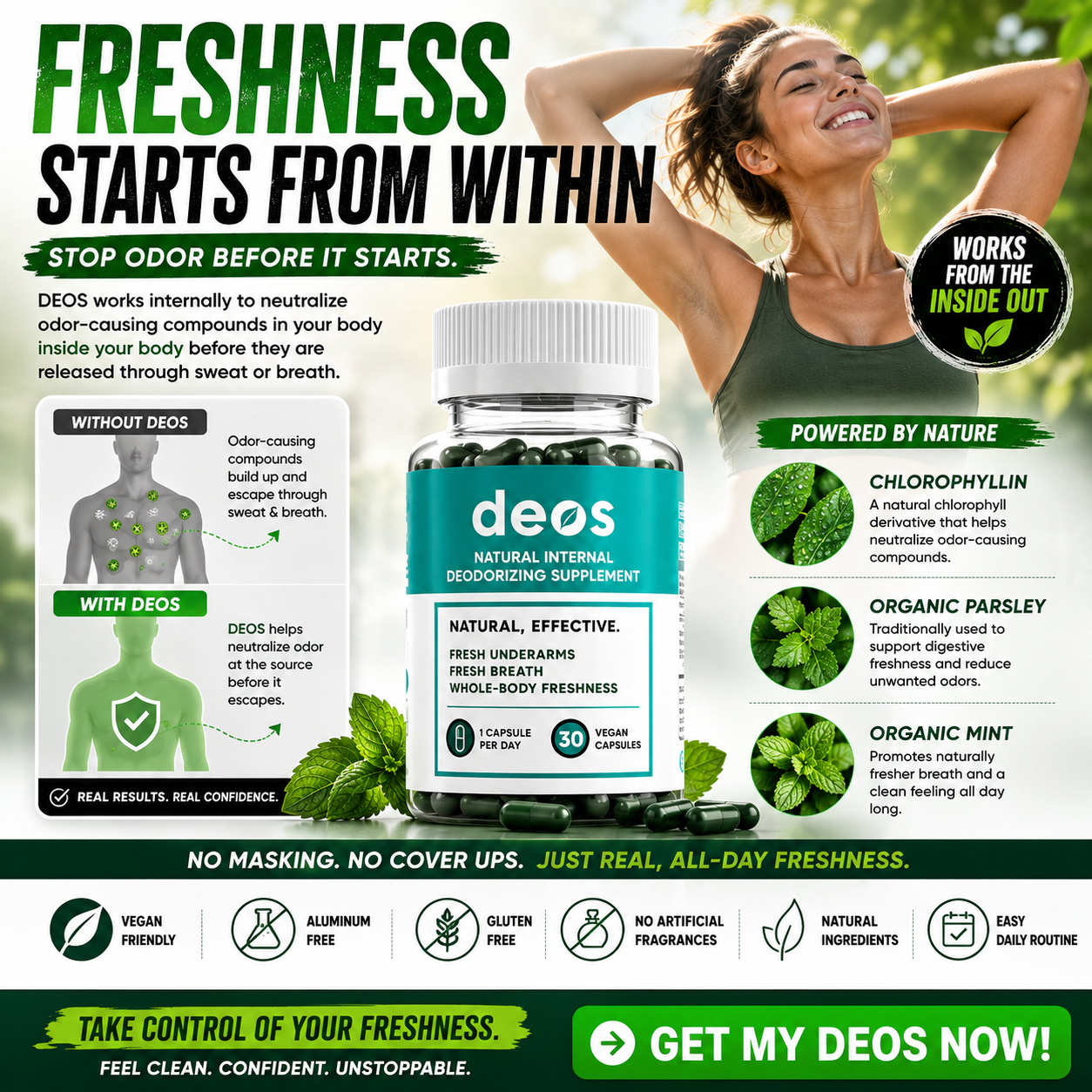 DEOS™ Internal Deodorizing Supplement | Feel Fresh From Within