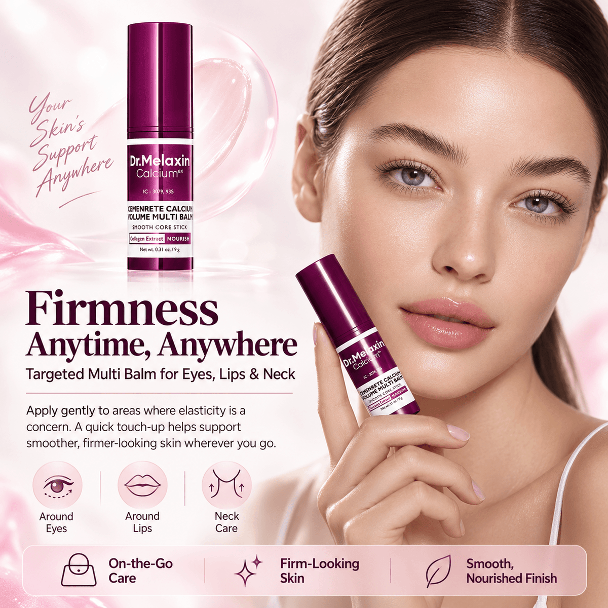Set de cuidado facial Dr.Melaxin Calcium Collagen Power de CARAMELA BEAUTY USA con 5 pasos para firmeza, suavidad y brillo.