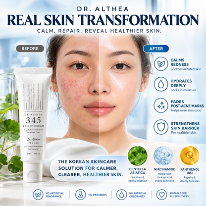 Dr. Althea 345 Relief Cream 50ml – Korean Moisturizer for Skin Barrier & Redness Care