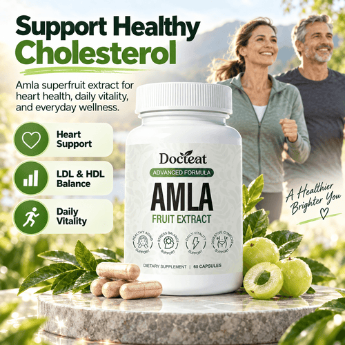 Extracto de fruta de Amla de CARAMELA BEAUTY USA, soporte diario para el corazón y la vitalidad, fruta húmeda y fresca en la imagen.