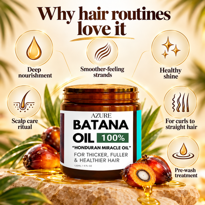 AZURE Batana Oil benefits: soft-feeling hair, shine, manageability and scalp care