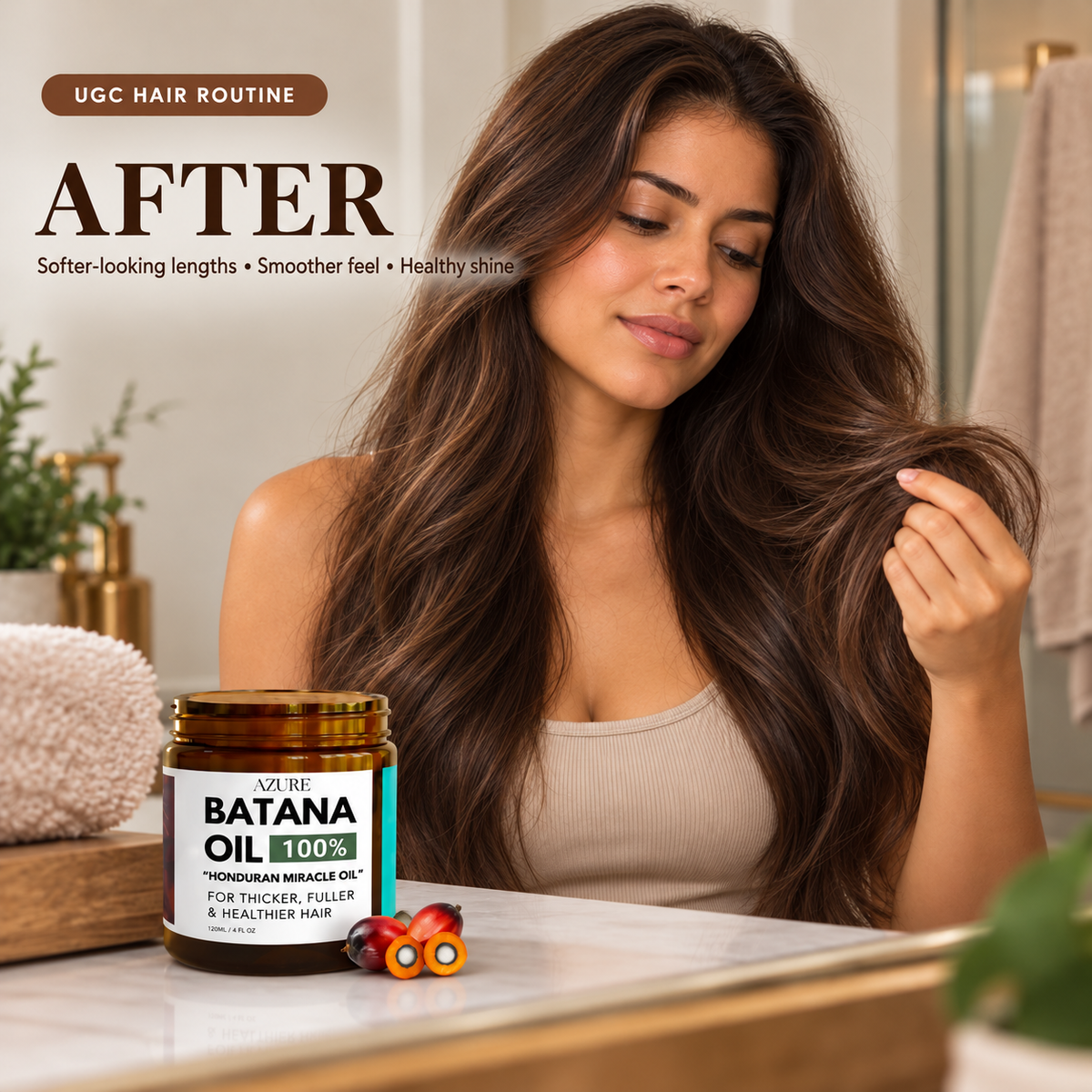 AZURE Aceite de Batana 100% 120 ml – Prelavado para Frizz, Suavidad y Brillo