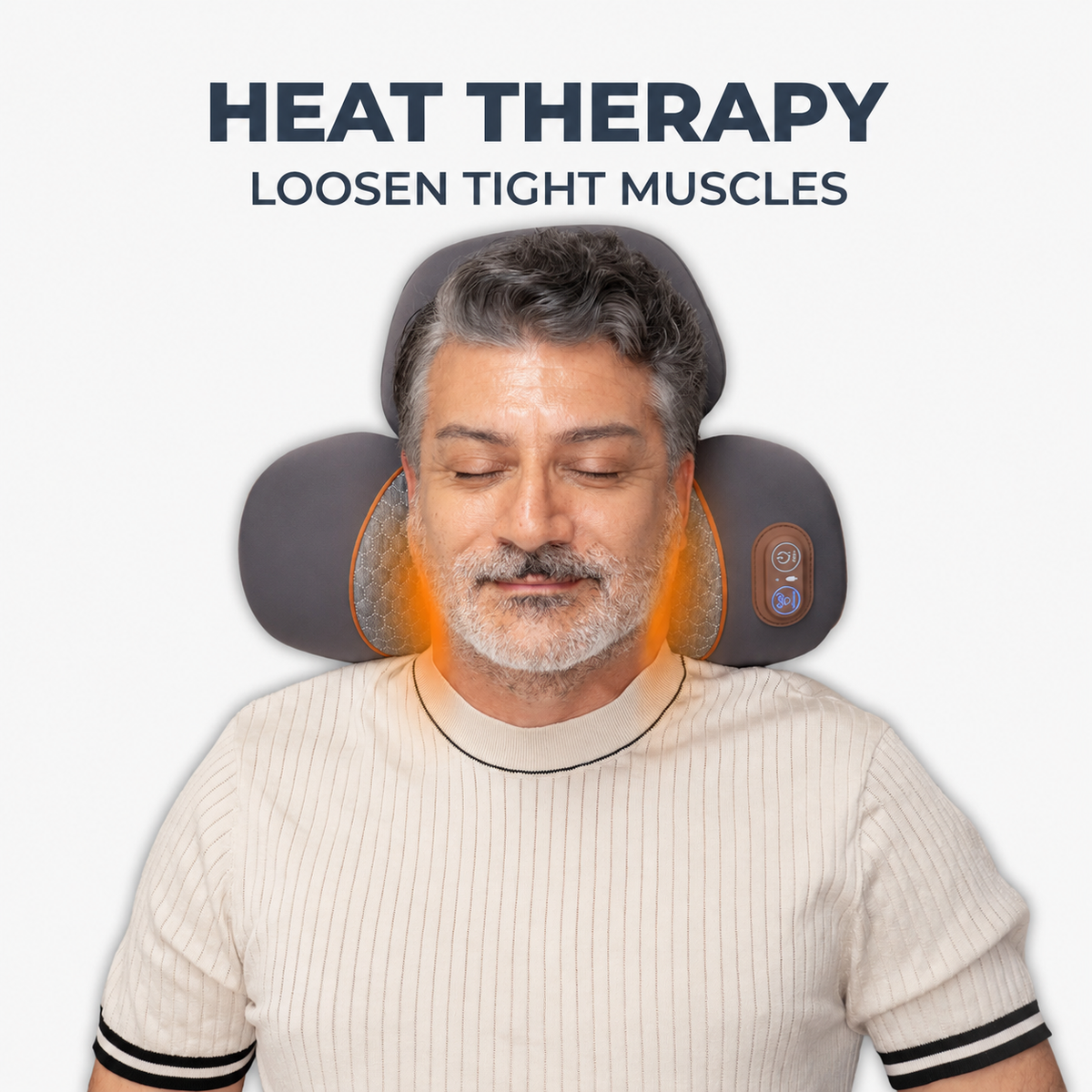 Almohada térmica de tracción cervical Thera Pillow™ CARAMELA BEAUTY USA para masaje y alivio del cuello, vista frontal en imagen.