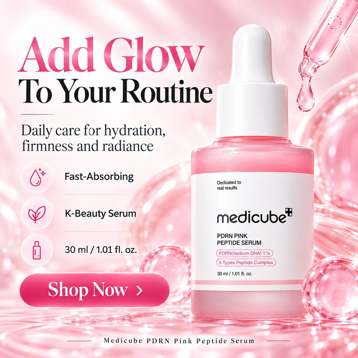 Medicube PDRN Pink Peptide Serum glow boosting serum final product cover